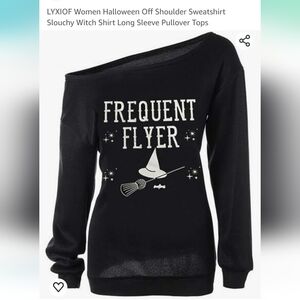 Halloween Off shoulders  sweatshirt slouchy.  Witch long sleeve pullover…